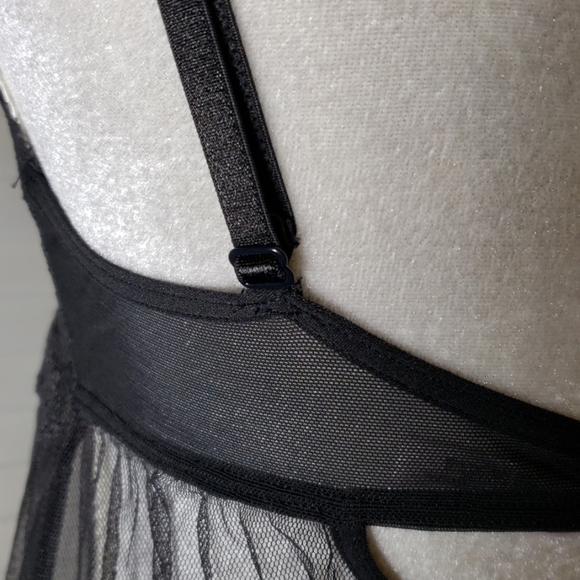 Victoria's Secret Sheer Negligee Slip Small Black VGUC - Picture 4 of 9